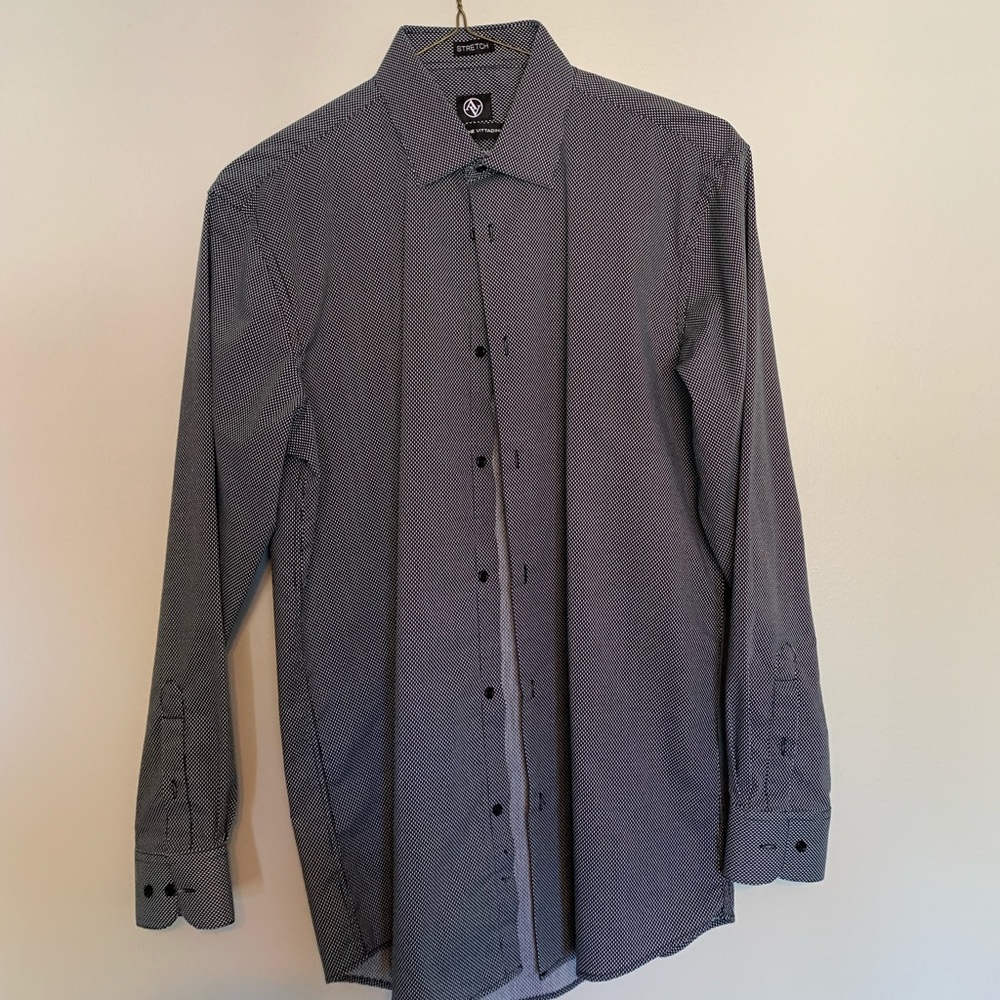 Black with white dress shirt
